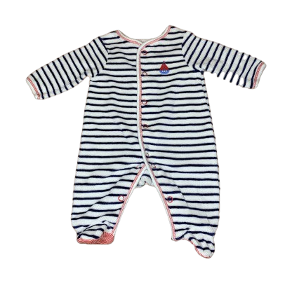 Striped Velour Grow - Tiny Baby